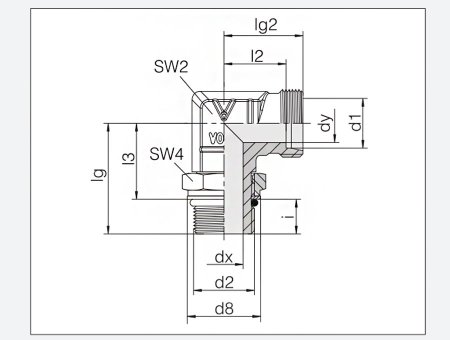 帶鎖緊螺母的彎通可調向管接頭
